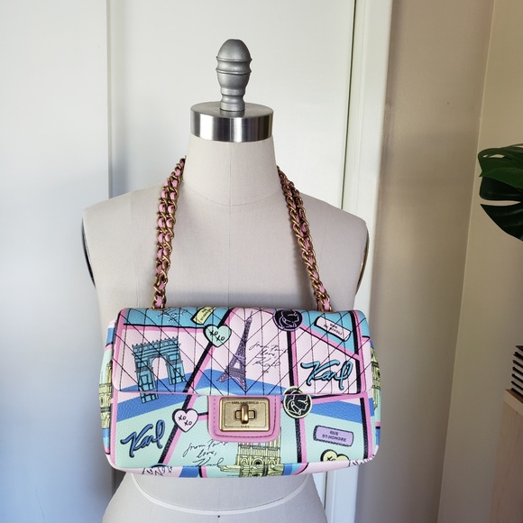Karl Lagerfeld Paris Blush Shoulder Bag NEW! - Picture 1 of 16